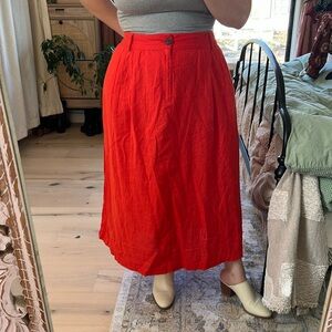 A New Day Red Linen Blend Skirt, Size XXL